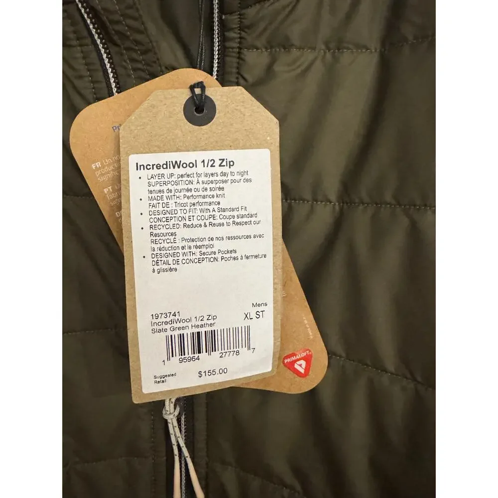 prAna IncrediWool Men’s ½ Zip Pullover Jacket NWT | Size XL | Wool-Blend - Picture 5 of 8